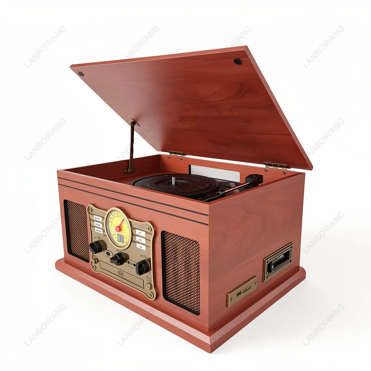 Retro Wooden Vinyl Turntable Gramophone Multifunctional CD Player Bluetooth Speaker Home Decor Audio Ornament
