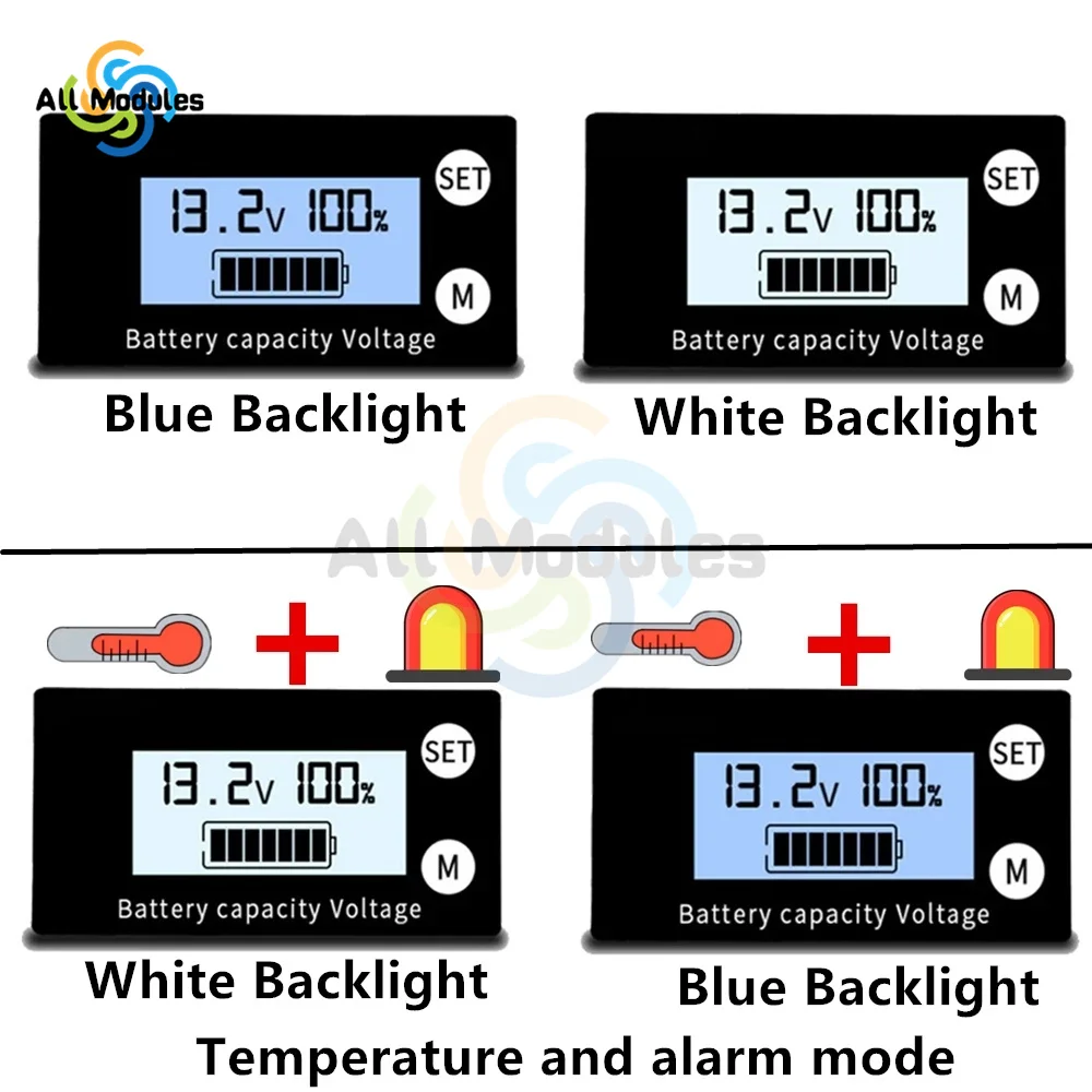 Indicatore di capacità della batteria DC8-100V amperometro voltmetro 6133A tensione LCD quantità elettrica Display digitale quantimetro elettrico