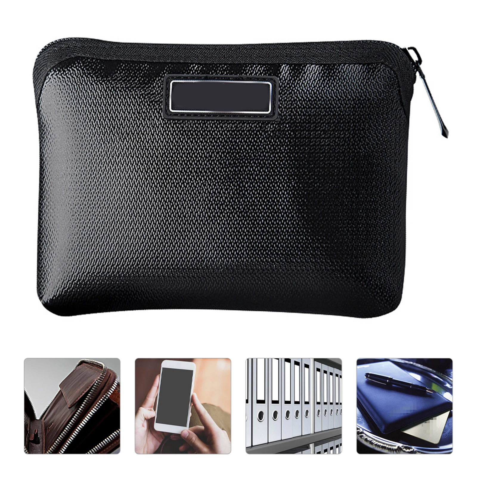 

1pc Waterproof Fireproof Storage Bag Portable Multipurpose File Pocket Cellphone Wallet Double-Sided Protection