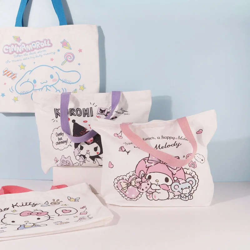 

Sanrio Authentic Cinnamoroll Kuromi Melody Extra Large Canvas Bag Cute Large Capacity Student Cute Storage Bag