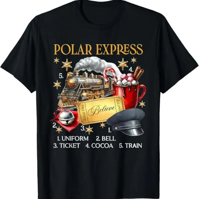 

Vintage Believe Train North Pole Polar Express All Abroad T Shirt