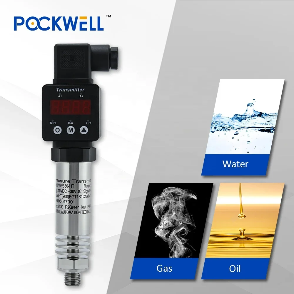 Pockwell sensor tekanan industri dengan pengontrol tampilan digital otomatis alarm rendah tinggi