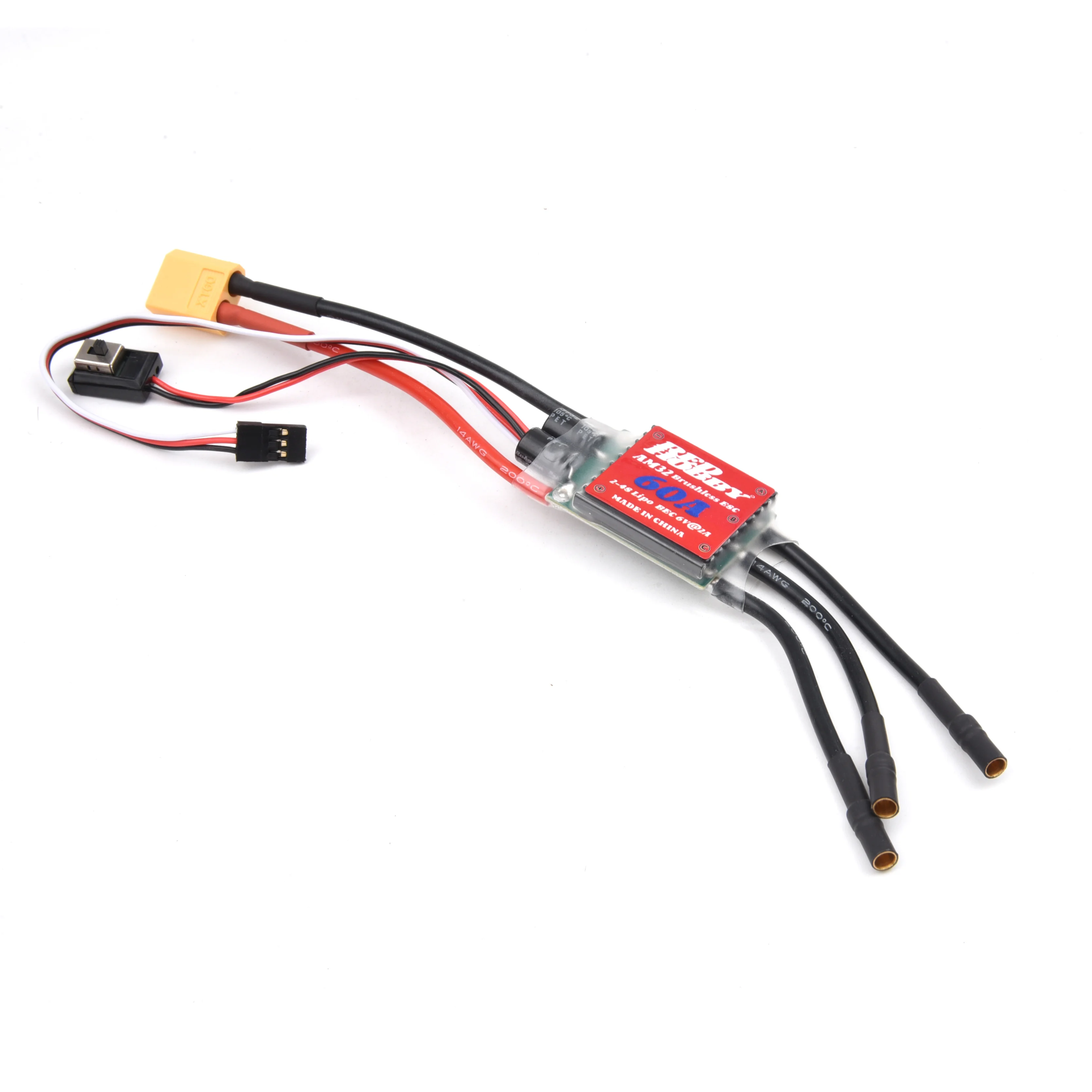 AM32 60A 80A 150A 200A Bürstenloser ESC 2-4S BEC 6V/2A 2-6S BEC 6V/5A für 1/10 1/8 RC-Auto und RC-Boot – Detail 6