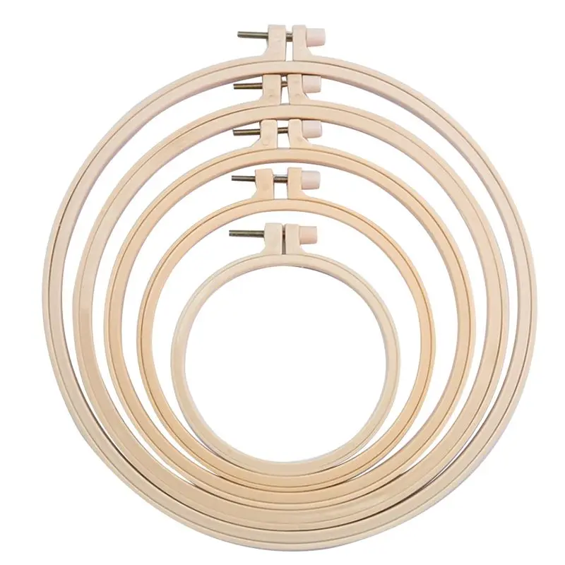 ABNQ 5 Pcs 3 Inch to 8 Inch Embroidery Hoops Set Plastic Round Hoops for Embroidery Craft Sewing and Ornaments Sewing