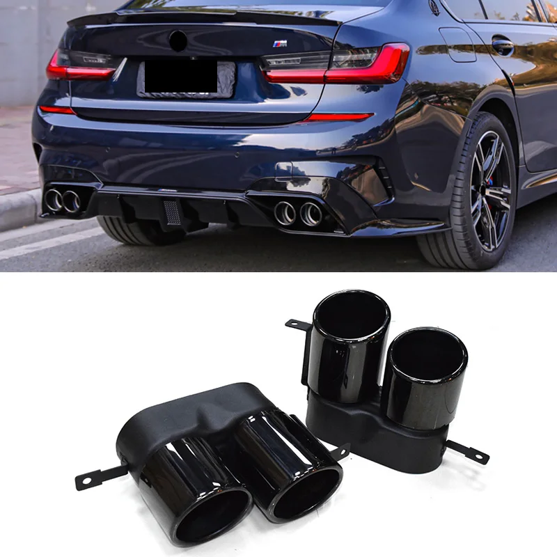 Factory Wholesale Black Dual Exhaust Tips For BMW G20 G21 330i 325i M340i 2017-2021