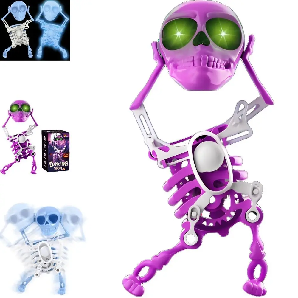 

Светящаяся танцующая и качающаяся 3D игрушка-череп с подсветкой, снятие стресса, танцевальный скелет с музыкой, шарнирный гибкий скелет