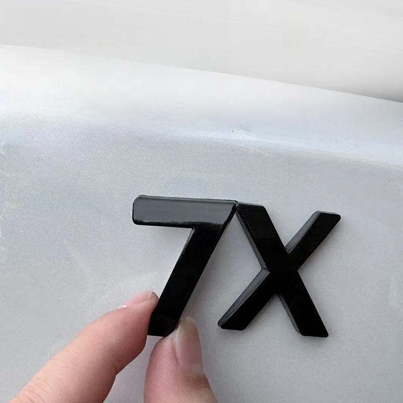 3D Zinc Alloy 7X Car Letter Badge Emblem Gloss Black Rear Logo Sticker For ZEEKR 7X Auto Exterior Decor Accessories