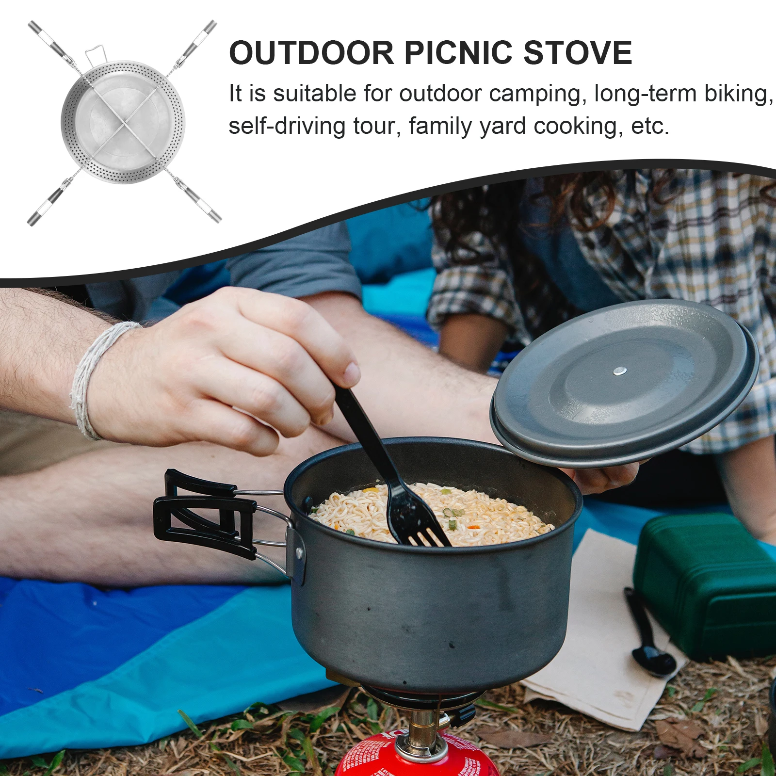 

Portable Camping Stove Lightweight Stainless Steel Gas Burner For Outdoor Cooking Multi-Function Picnic Cooker Durable Camping