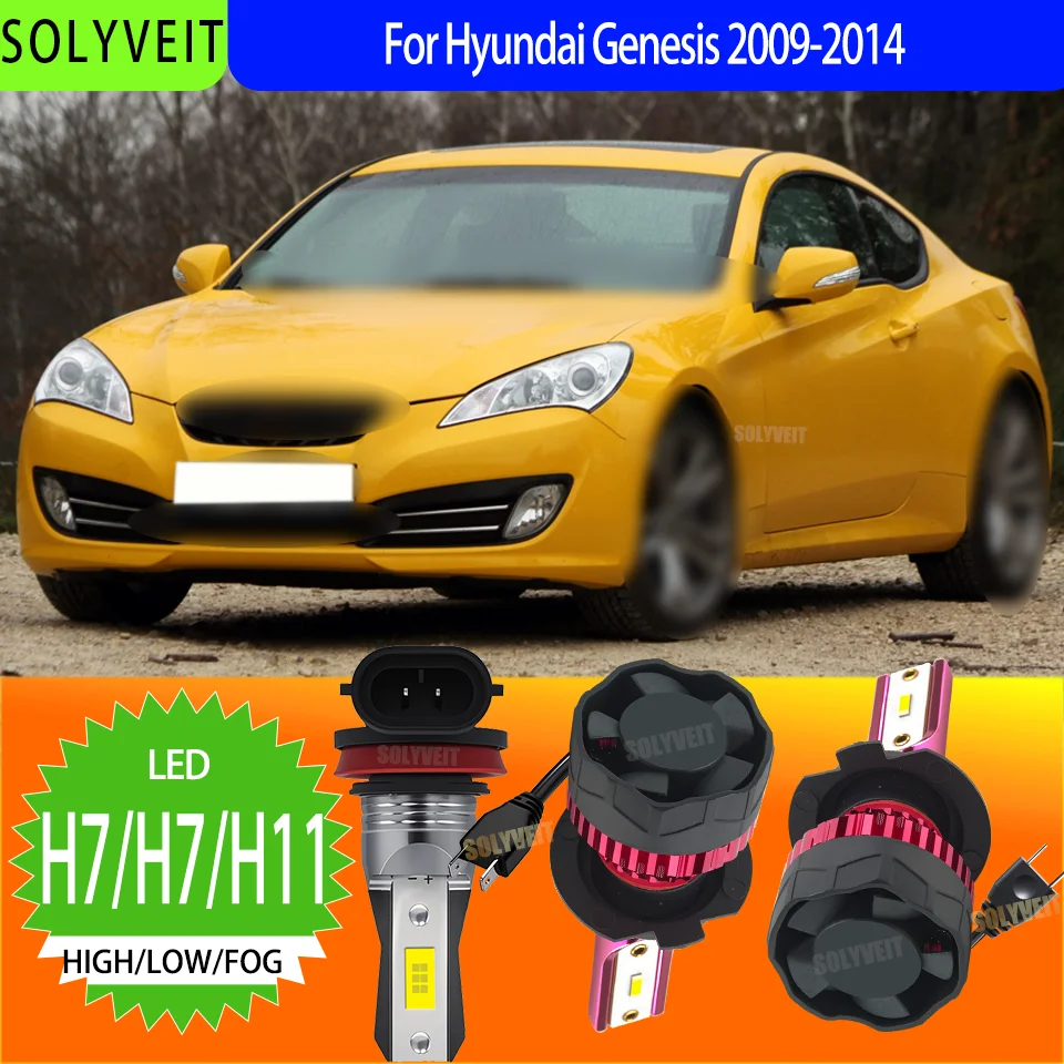 

LED Conversion Kit for Car Headlights Foglamp Universal Fit H7/499/H11 Bulb For Hyundai Genesis 2009 2010 2011 2012 2013 2014