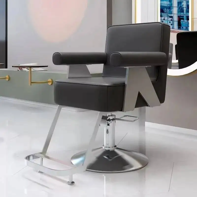 

Square Mat Personalized Barber Chair Luxury Professional Personalized Armrest Chair Swivel Advanced Cadeira Salon Furniture
