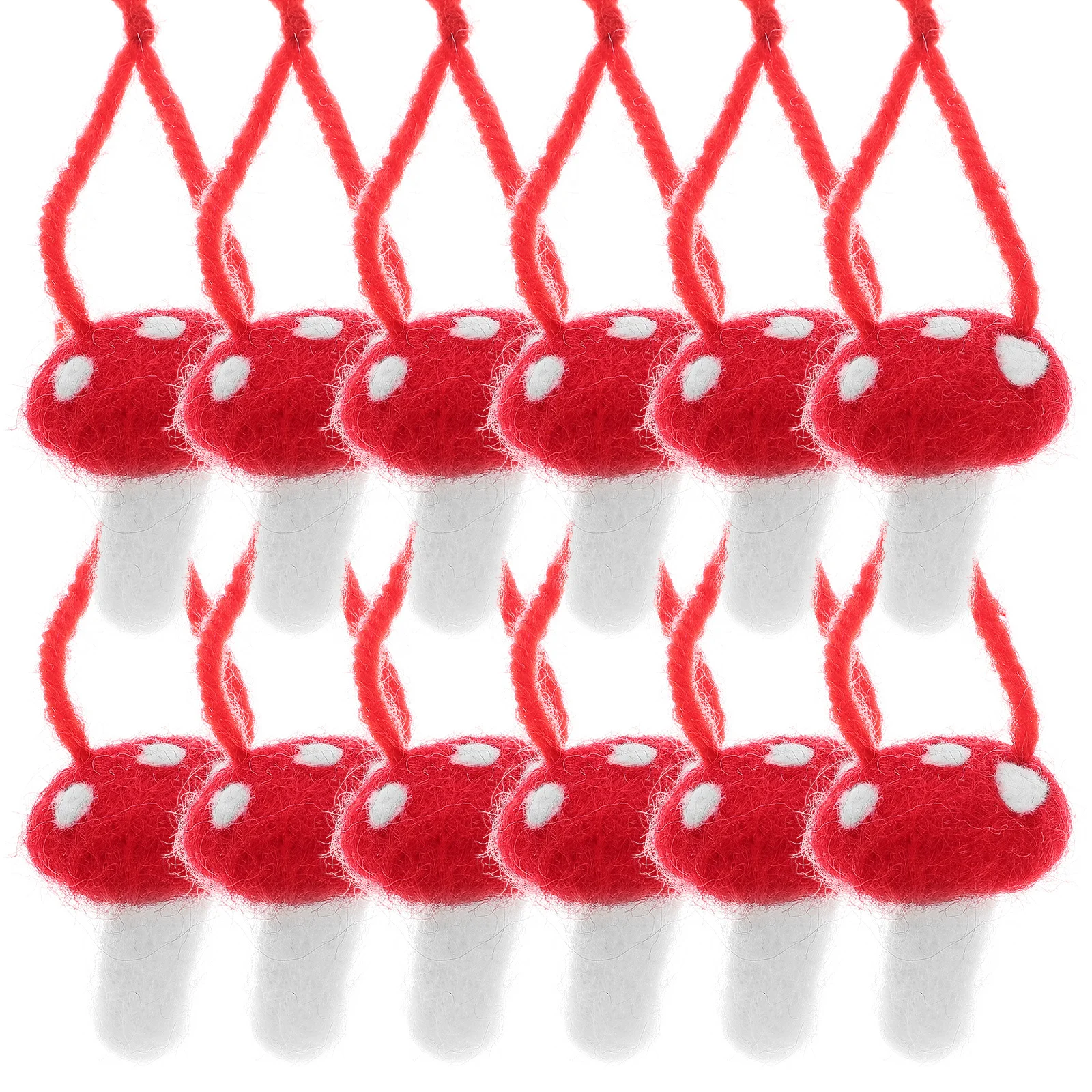 

12Pcs Red Mushroom Felt Xmas Tree Hanging Ornaments Christmas Decorations Party Embellishments Mushroom Ornaments