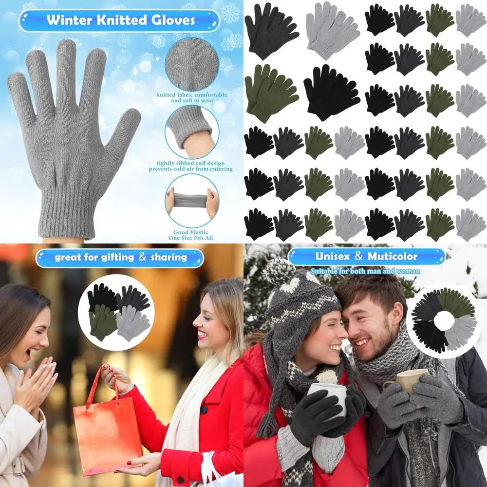 100 عبوة من القفازات المحبوكة الدافئة للرجال والنساء - مثالية لفصل الشتاء، والتبرعات السائبة والمساعدة بدون منزل #1