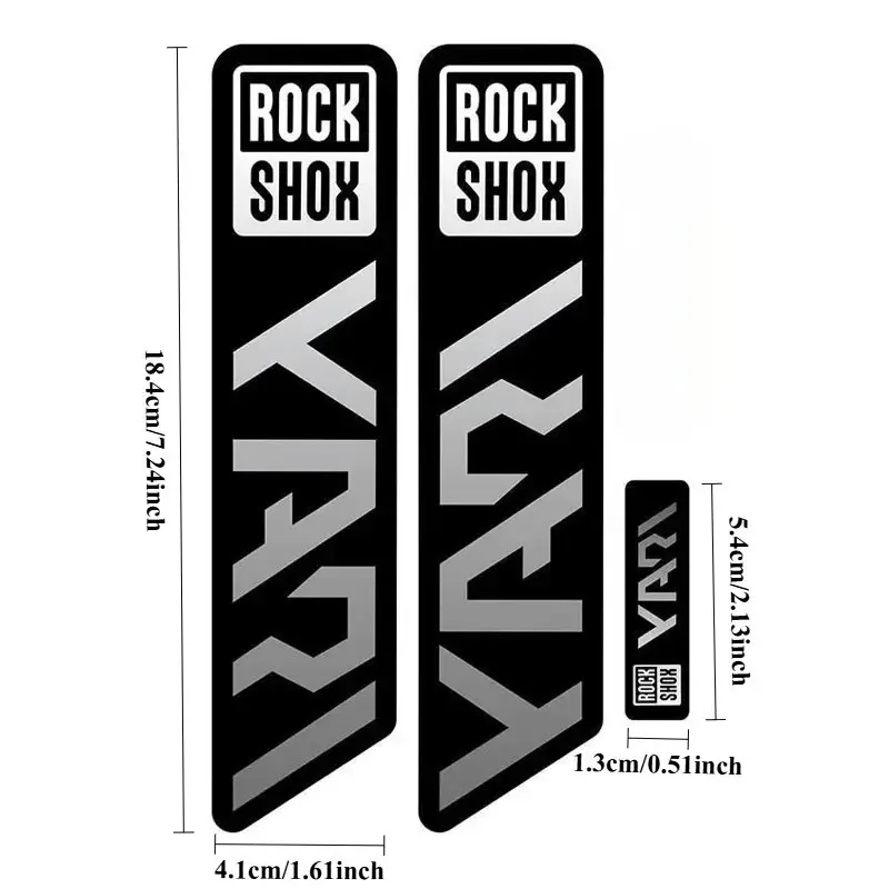 2D Flat Sticker 3pcs/sheet Rockshox Bike Fork Sticker - Mountain Bike Fork Sticker, Riding Decorative Accessories, Durable Bike