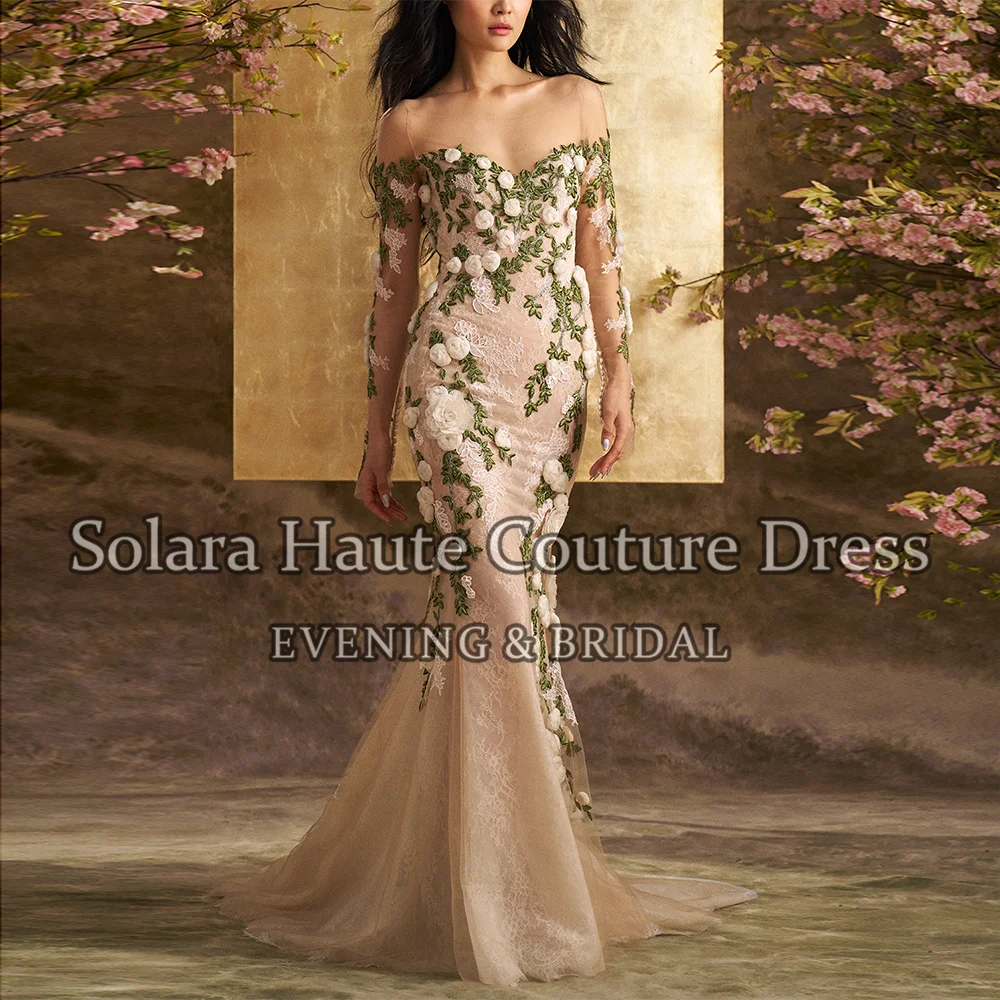 Exquisite 3D Floral Embroidered Mermaid Wedding Dress 2026 Off-The-Shoulder Open Back Bridal Gown Vestidos Para Mujer Customized