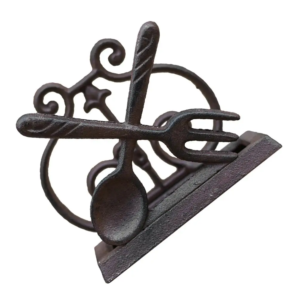 

Cast Iron Napkin Holder Vintage Metal Kitchen Dining Table Home Decor Paper Tissue Dispenser Storage Rack Stable Base