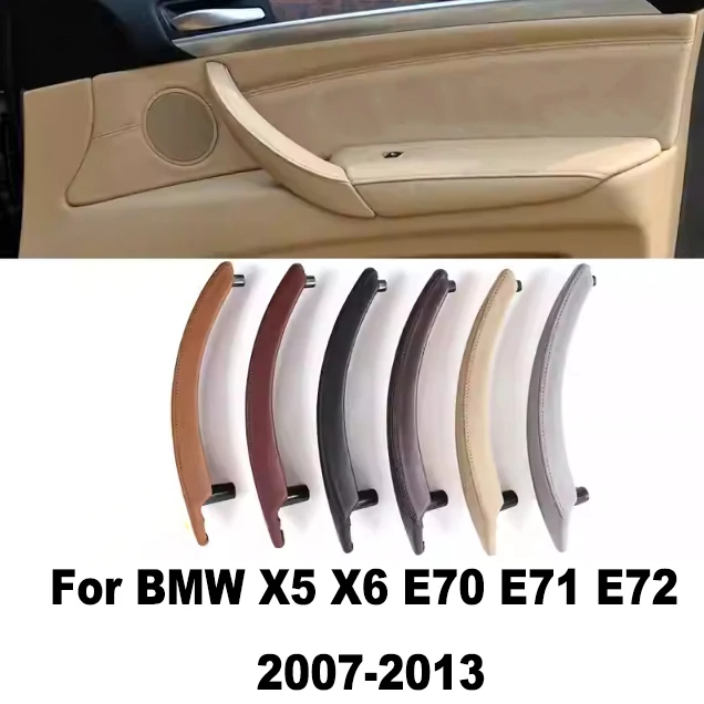 

E70 E71 Left and Right Door Upgraded Interior Door Handle with Leather Cover Assembly For BMW X5 X6 E70 E71 2007-2014