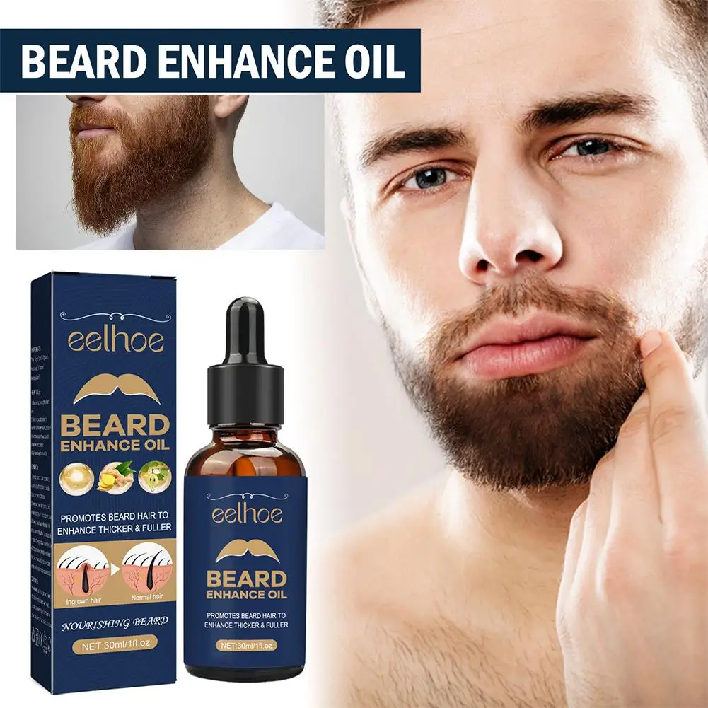 Eelhoe 2 pçs óleo de cuidados com a barba homens crescimento e aliciamento da barba suavizar fortalecer estilo essência da barba nutrir a saúde da barba cuidados com a pele