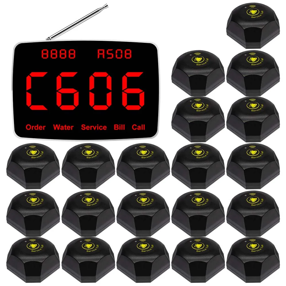 Ctm368 Wireless Waiter Pager System Restaurant 20 Ctt20 Call Buttons For Bar,restaurant,office,cafe Customer Service Bell