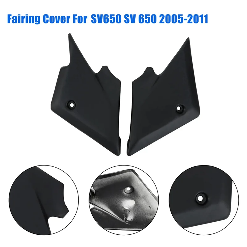 

A09E-2PCS Motorcycle Black Left Right Side Panels Frame Fairing Cover Replacement Parts Accessories For Suzuki SV650 SV 650 2005