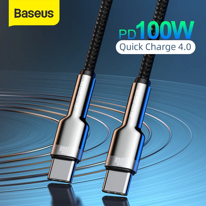 Baseus 100W USB C to USB C타입 케이블, 맥북 아이패드 USBC PD 코드, 고속 충전 4.0 충전기, 샤오미 삼성용 C타입 케이블