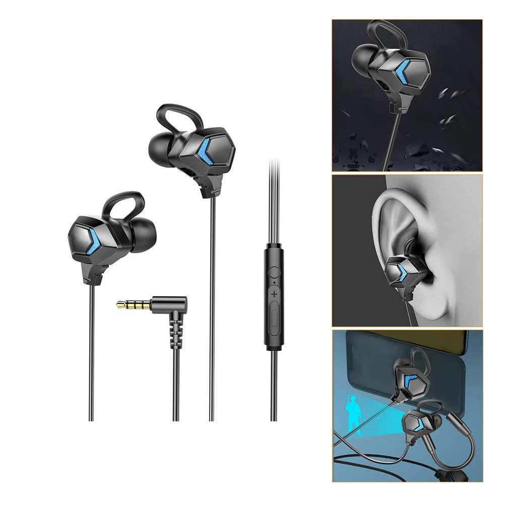 

In Ear Gaming Headsets Wired Ergonomic Earbuds ABS Comfortable Soundproof Stable Plug in Microphone 3.5mm for Computer