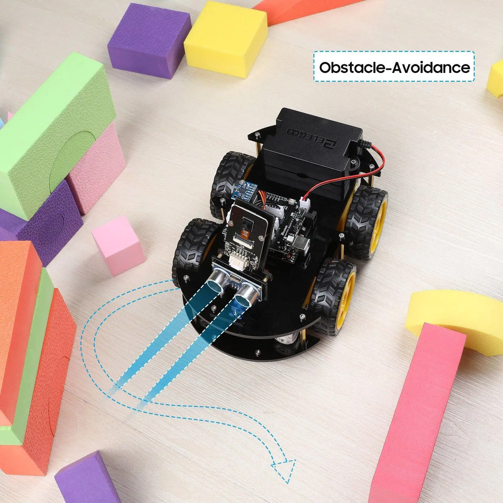 ELEGOO Arduino UNO R3 Project Smart Robot Car Kit V4 с UNO R3, модулем отслеживания линии, ультразвуковым датчиком, ИК-пультом дистанционного