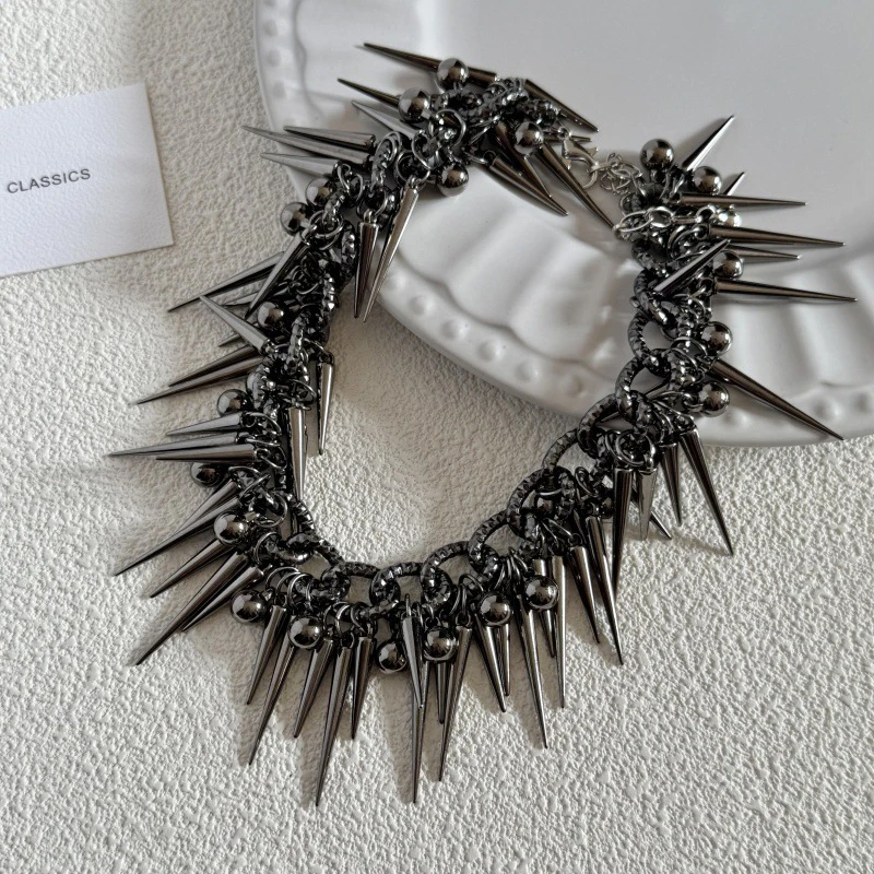 فاسق الرجعية شوكة سميكة قلادة عصرية الرجال النساء المختنق الهيب هوب شخصية زوجين مجوهرات اكسسوارات هدية