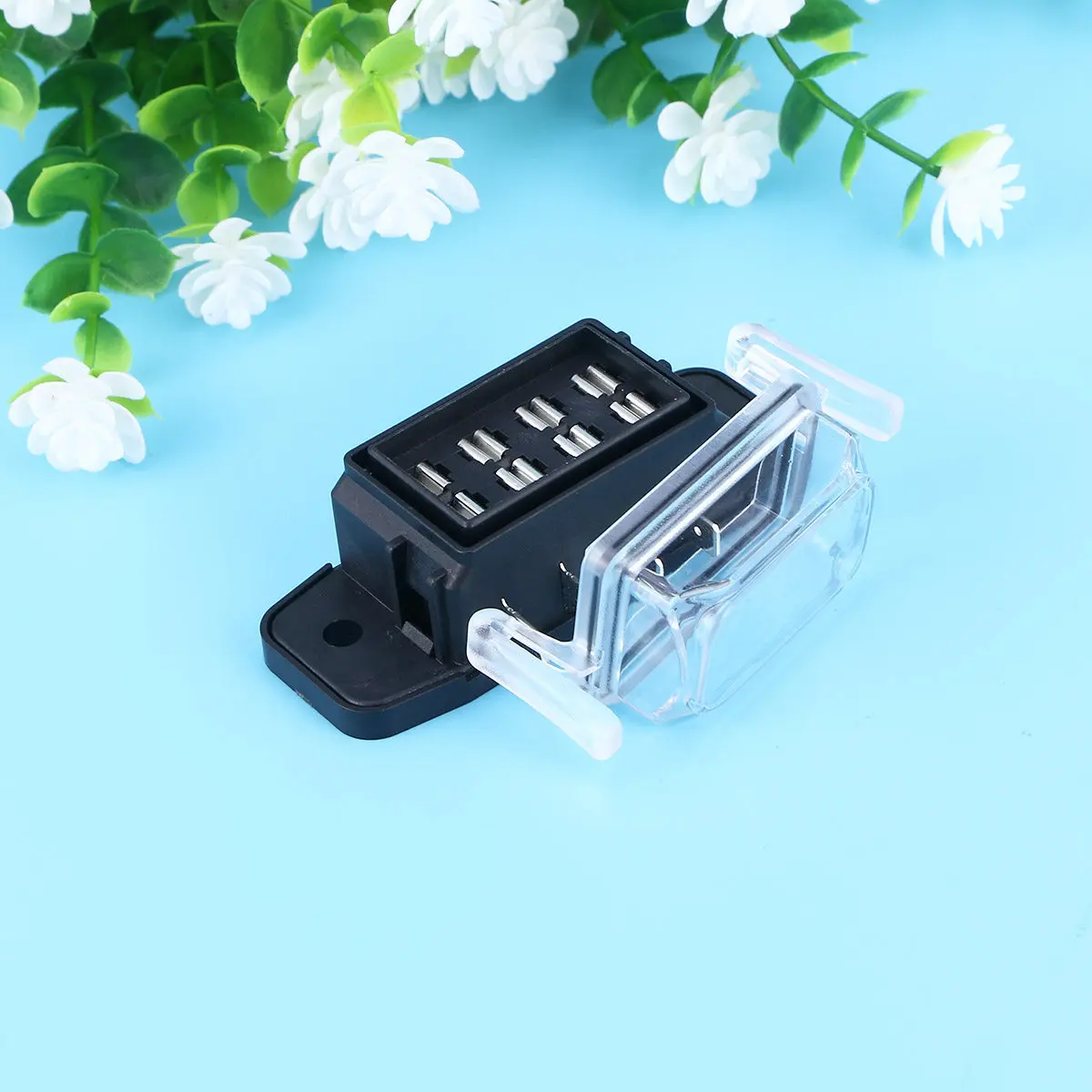 

Universal Multi-Way Automotive Fuse Box Block for Car Vehicle Circuit Protection Compact Sturdy Transparent Cover Dust Moisture