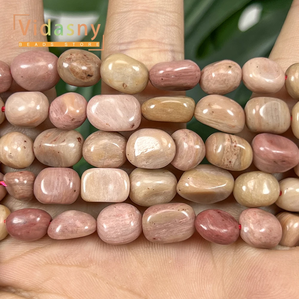 8-10mm Natürlicher Rhodonit-Stein, unregelmäßige ovale lose Perlen für Schmuckherstellung, DIY-Armbänder, Zubehör – Detail 7