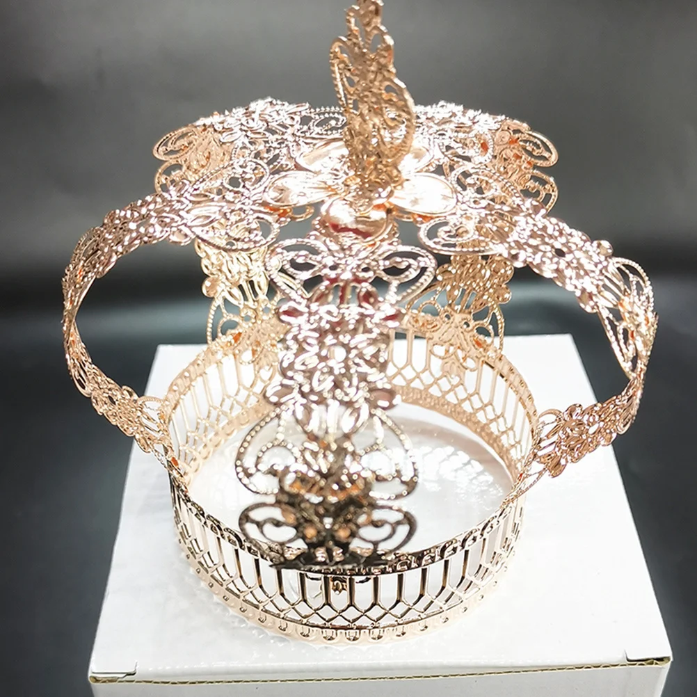 

Crown Decor Rose Gold Elegant Topper For Birthday Shower Bridal Shower Party King Theme Cake Decoration Cake Crown