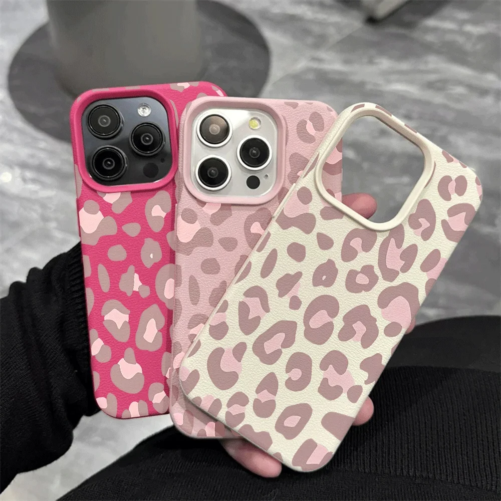 Pale Purple Leopard Print Phone Case For iPhone 17 16 15 14 13 12 Pro Max 16 15 14 Plus 17 16 15 Pro 17Air Silicone Matte Cover view 4
