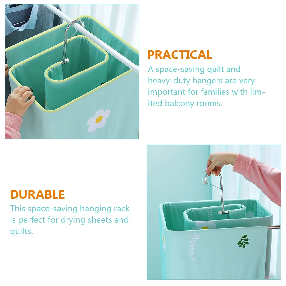 

Spiral Laundry Hanger Stainless Steel Quilt Rack for Large Sheets and Blankets Space Saving Design Quilt Hanger