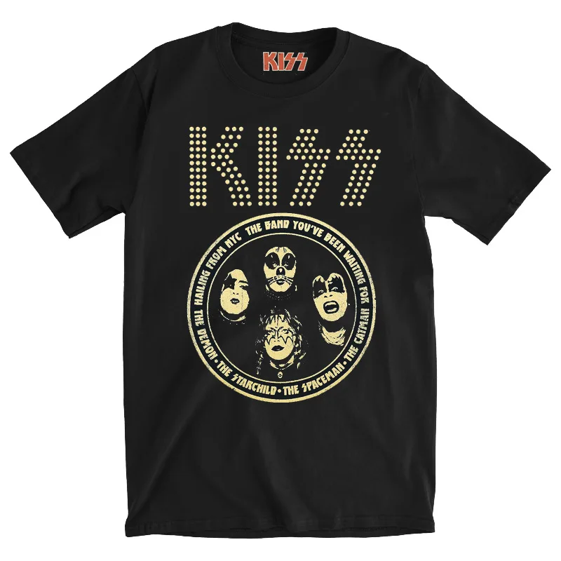 24/25 New Arrives Cotton Men's Tshirts Kiss Rock Band Pattern Men Short Sleeve Crewneck Punk Style T-shirt Loose Tops