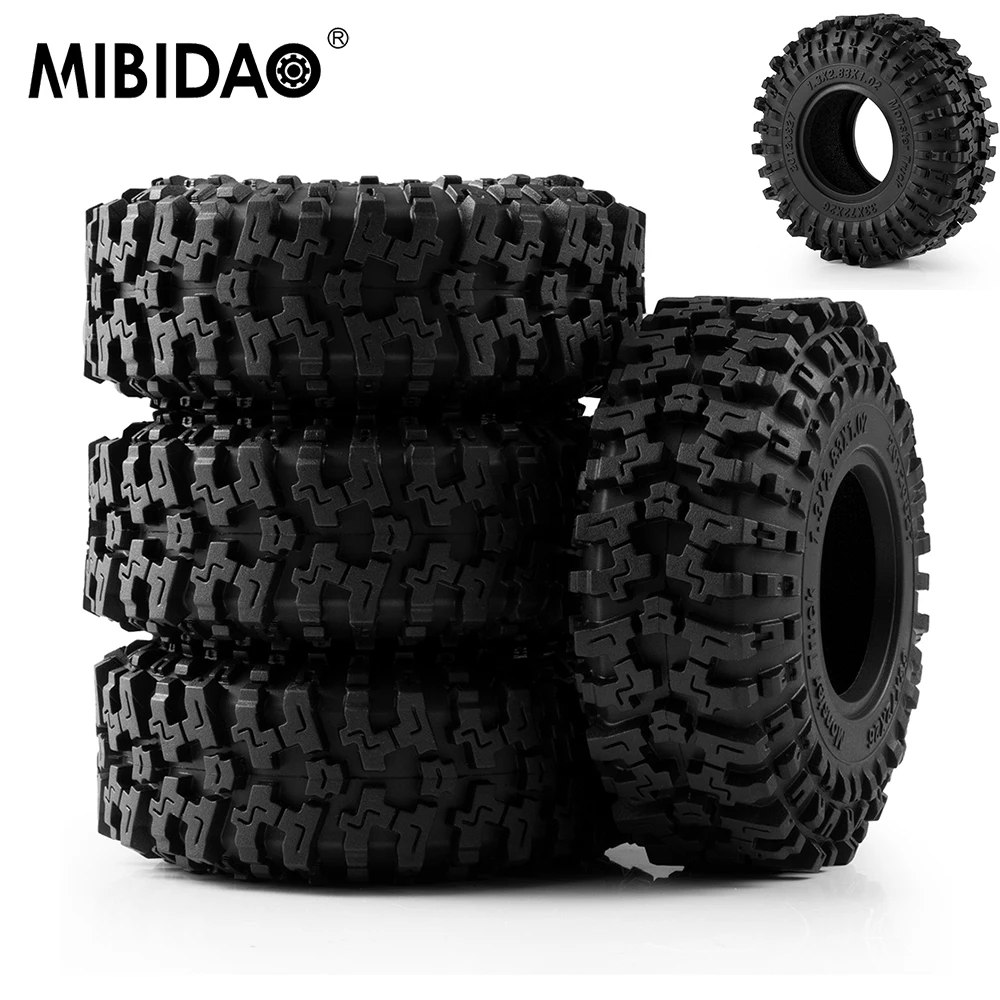 

MIBIDAO 1.3 Inch Rubber Tyres 72mm All Terrain Tires for 1/18 Traxxas TRX4-M RC Crawler Car Upgrade Parts