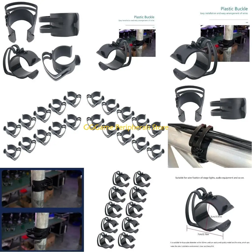 

U55B 10pcs Cable Holders Pipe Cable Clips For Stage And Outdoor Event Safety And Neatness Ergonomic Wire Fixation