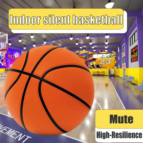 Stille basketbal maat 7 (29,5")/5 #   Dribbelen Indoor Grooved Airless Foam Basketbal Stil Dribbelen Indoor Training Stille Bal