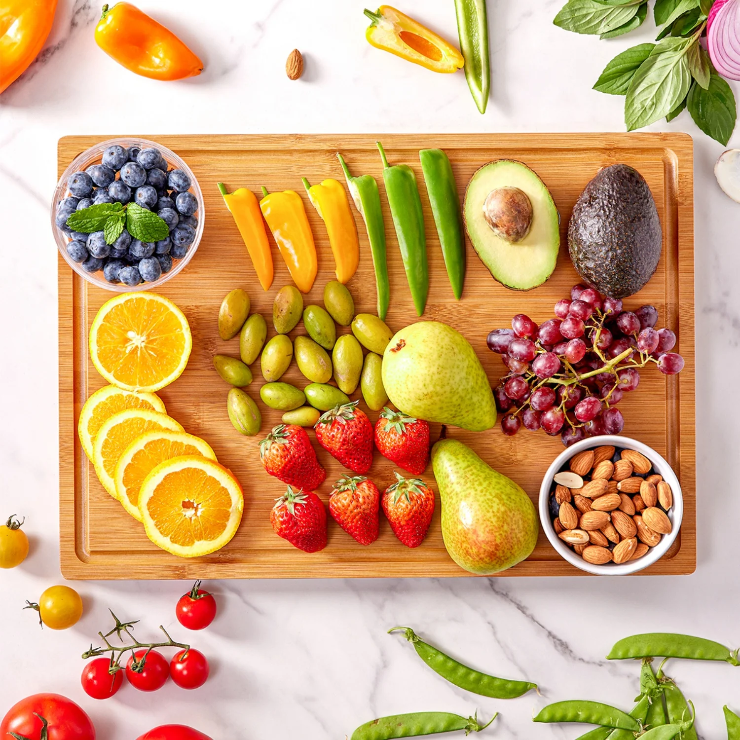 

20" x 15" Large Bamboo Cutting Boards for Kitchen, BEZIA Thick Butcher Block Countertop with Juice Groove