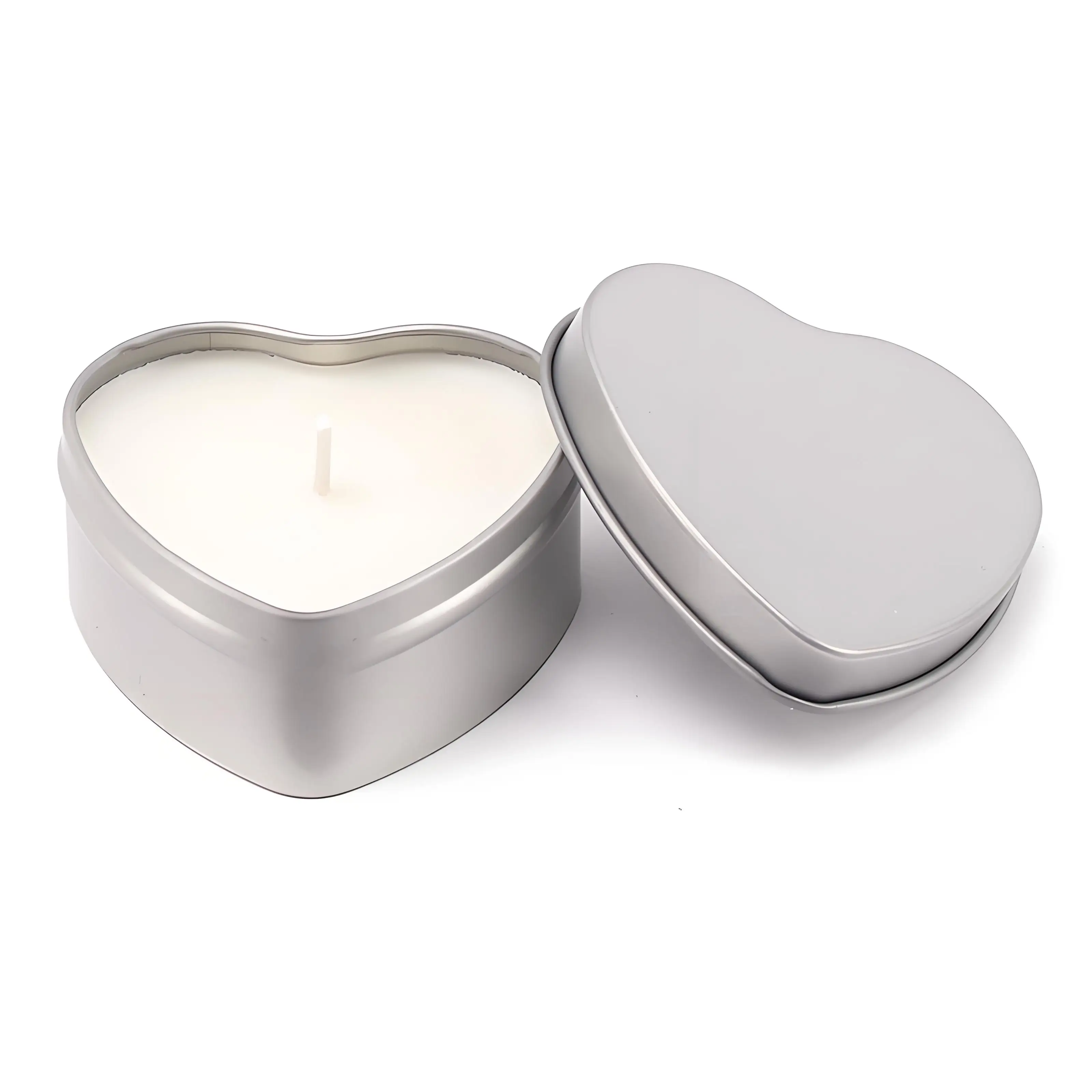 صندوق من القصدير على شكل قلب متعدد الألوان صندوق تغليف الهدايا صندوق عطر صغير جرة شمعة معدنية إبداعية لمجموعة بدء تشغيل النار السجائر الإلكترونية