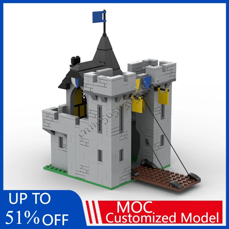 593PCS Personalizzato MOC Castello Medievale Fortezza del Falcon Nero Blocchi di Costruzione di Modello Mattoni Creativi FAI DA TE Assemblaggio Giocattolo Regali di Festa