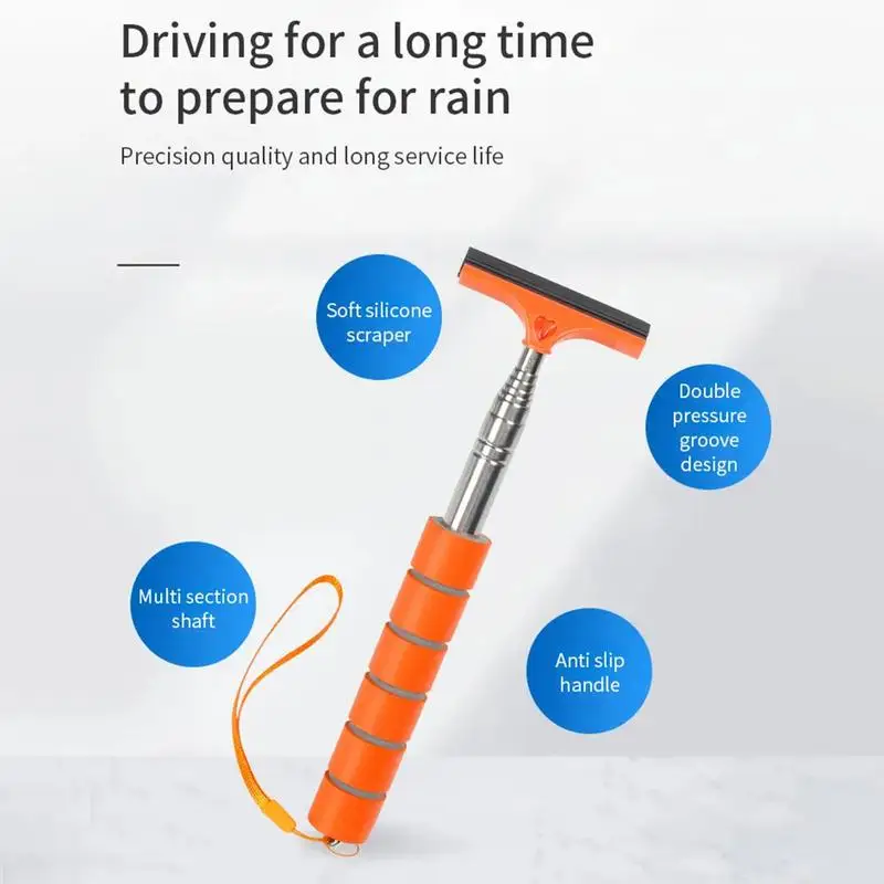 Mini Squeegee For Car Mirror Side Mirror Squeegee Rear View Mirror Wiper With Telescopic Rod Portable Cleaning Tool For Car