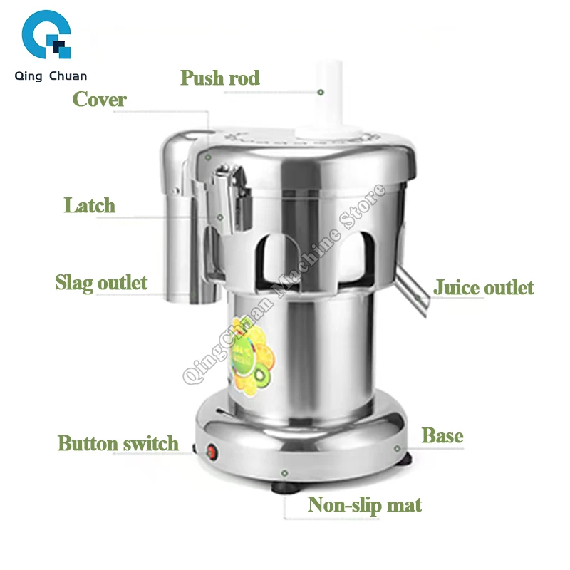 Elektryczna sokowirówka 370W Komercyjna, domowa, mała, wielokrotna wyciskarka do gnojowicy z separacją warzyw i owoców