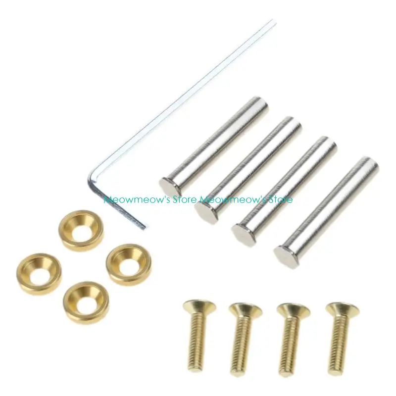 W91A 4pc Metal Screws for 25mm Thickness Computer Fan Mount Screws Double Locking Fasteners Chassis Fan Nut Screw