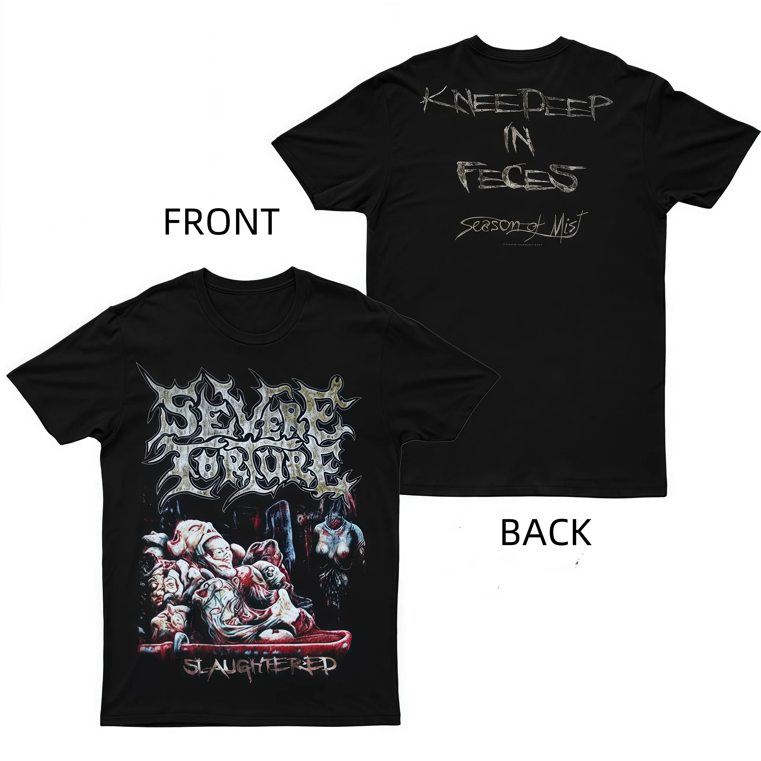 

2025 Summer SEVERED TORURE - Slaughtered Printed Cotton Round Neck Loose Casual Fashion Trendy Top