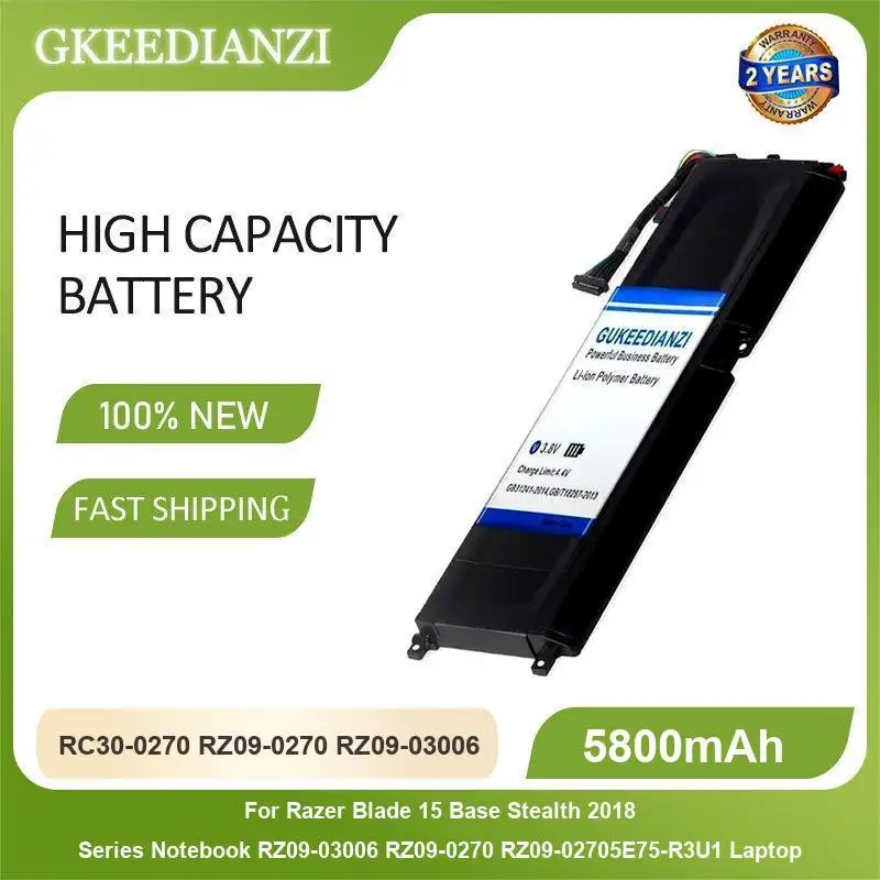 Battery For Razer Blade Stealth 15.6 2018 RTX 2070 i7 8750H 15 2020 RZ09-0328 RZ09-03304x RZ09-03305x RZ09-0330x RZ09-0330 13