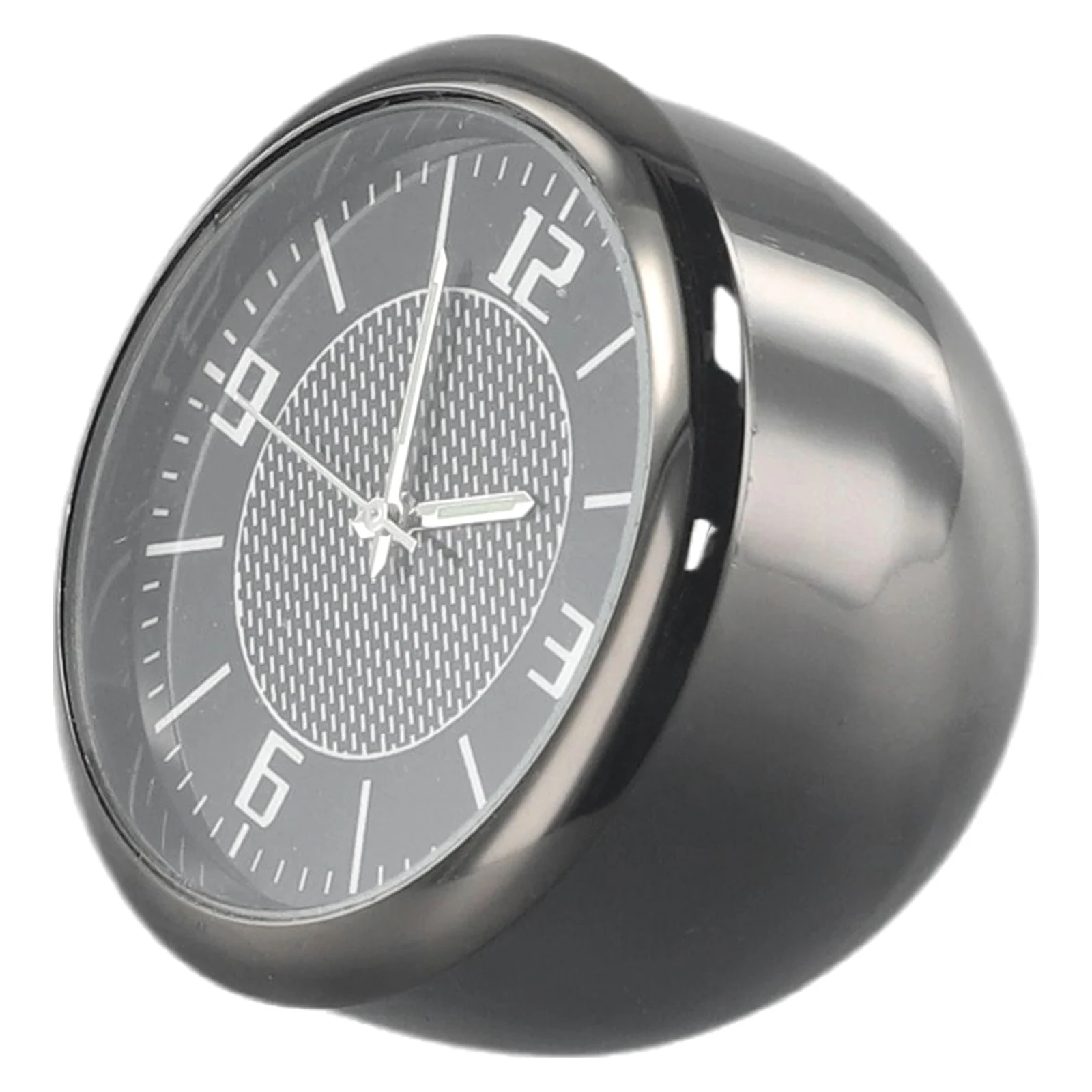 Stick-On Car Clock Quartz Black Car Dashboard Fluorescent Home Pointer Display Rust for proof Zinc Alloy Air Vent