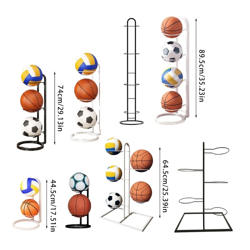 Rolling Ball Storage Rack Display Rack for Basketball Football Volleyball