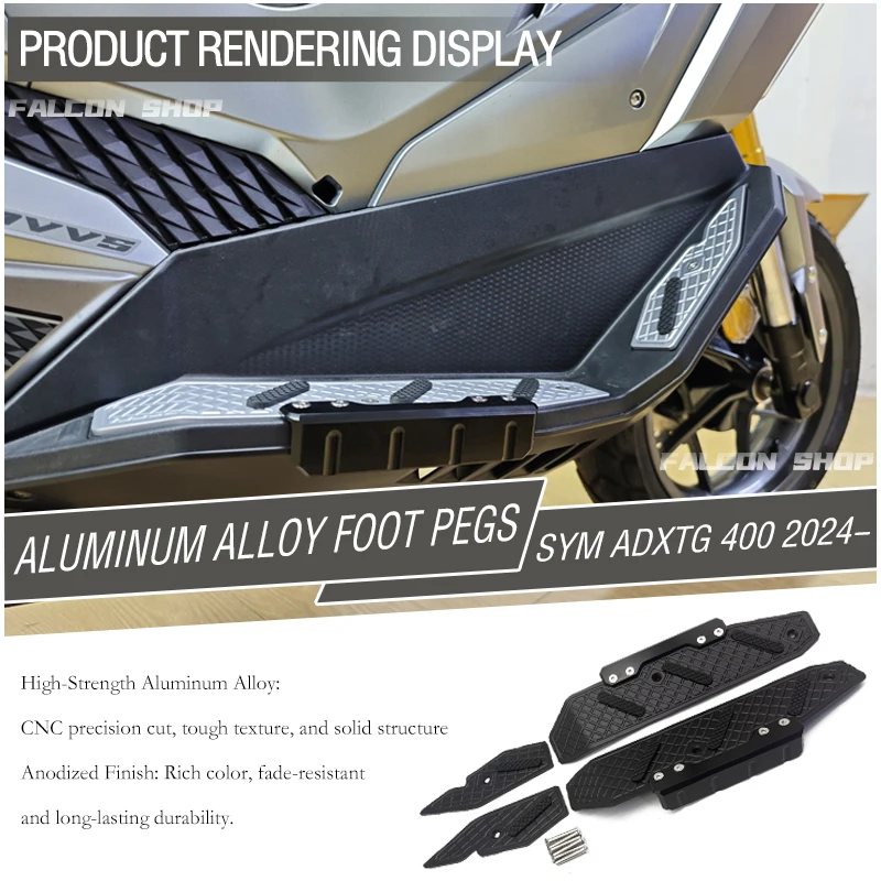 Suitable for Sanyang SYM saber toothed tiger 400 modified aluminum alloy foot pedal SYM ADXTG 400 foot pedal 2024-