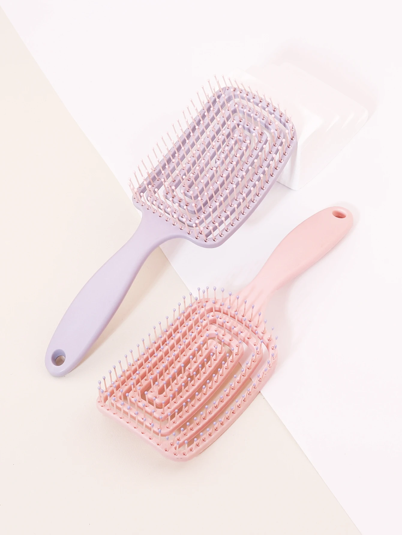 1 piece of hollowed out plastic handle scalp massage hair comb Smooth hair styling massage hair comb Special for real hair wigs