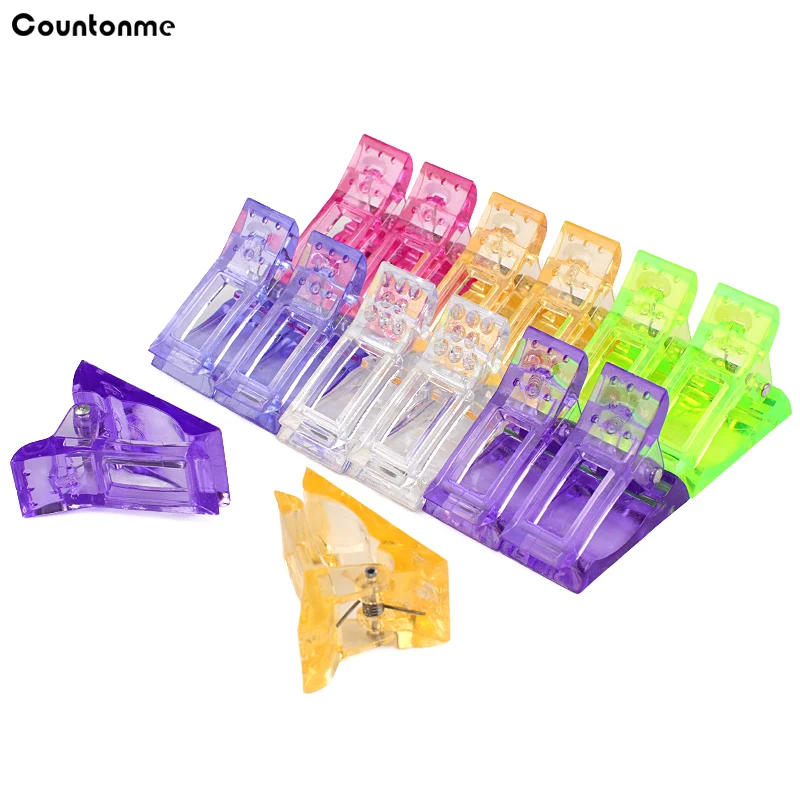 

Transparent Crystal Clip For Finger Nail Extension Tips Plastic Mold Holder French Manicure DIY Mix Color Nail Pedicure Tools