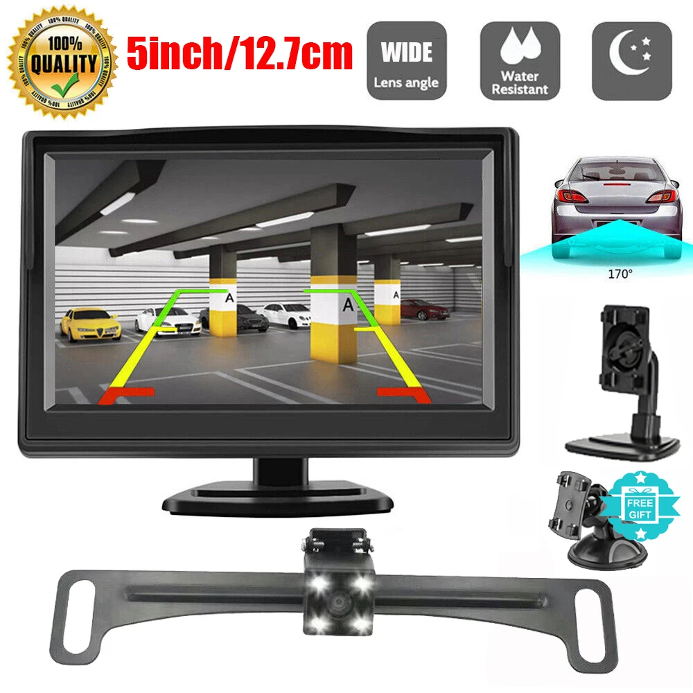 

5" Monitor+170° CMOS Car Rear View Backup Camera Reverse HD Night Vision Waterproof